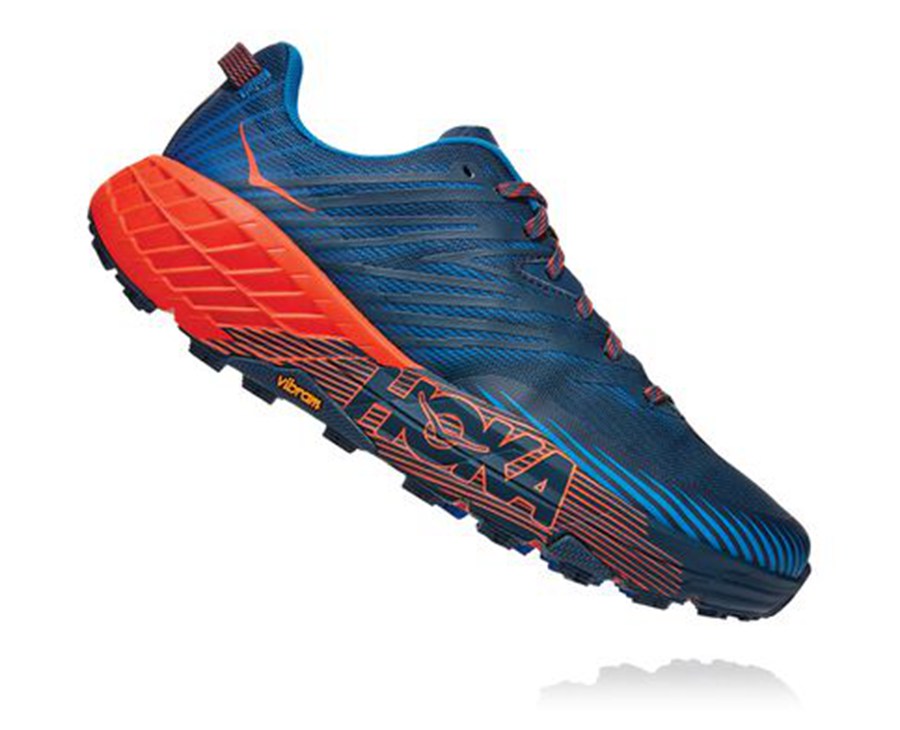 Chaussure Trail Hoka One One Speedgoat 4 Homme - Bleu/Rouge - YXP-320489